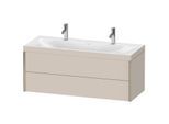 Duravit XViu Waschtisch-Unterschrank XV4618OB191C 120x48cm, 2 Schubkästen, champagner matt, Rahmen C, taupe matt
