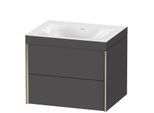 Duravit XViu Waschtisch-Unterschrank XV4614NB149C 60x48cm, 2 Schubkästen, ohne Hahnloch, champagner matt, Rahmen C, graphit matt