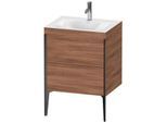 Duravit XViu Waschtisch-Unterschrank XV4709OB279C 60x48cm, 2 Auszüge, 1 Hahnloch, schwarz matt, Rahmen C, nussbaum natur