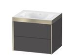 Duravit XViu Waschtisch-Unterschrank XV4614NB149P 60x48cm, 2 Schubkästen, ohne Hahnloch, champagner matt, Rahmen P, graphit matt