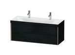 Duravit XViu Waschtisch-Unterschrank XV4618OB116C 120x48cm, 2 Schubkästen, champagner matt, Rahmen C, Eiche schwarz