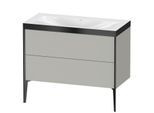 Duravit XViu Waschtisch-Unterschrank XV4711NB207P 100x48cm, 2 Auszüge, ohne Hahnloch, schwarz matt, Rahmen P, betongrau matt