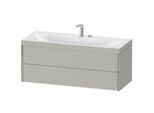 Duravit XViu Waschtisch-Unterschrank XV4617EB107C 120x48cm, 2 Schubkästen, 2 Hahnlöcher, champagner matt, Rahmen C, betongrau matt