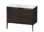 Duravit XViu Waschtisch-Unterschrank XV4711NB269P 100x48cm, 2 Auszüge, ohne Hahnloch, schwarz matt, Rahmen P, nussbaum gebürstet