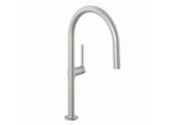 Kludi REEF Küchenarmatur 50851N575 herausziehbare Geschirrbrause, Stainless Brushed Nickel