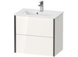 Duravit XViu Waschtisch-Unterschrank XV41780B222 61 x 56 x 39 cm, weiß hochglanz, 2 Schubkästen, wandhängend, schwarz matt