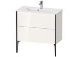Duravit XViu Waschtisch-Unterschrank XV44890B222 81 x 59,4 x 39 cm, weiß hochglanz, 2 Auszüge, stehend, schwarz matt
