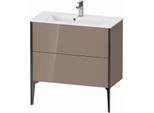 Duravit XViu Waschtisch-Unterschrank XV44890B286 81 x 59,4 x 39 cm, cappucino hochglanz, 2 Auszüge, stehend, schwarz matt