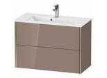 Duravit XViu Waschtisch-Unterschrank XV41790B186 81 x 56 x 39 cm, cappucino hochglanz, 2 Schubkästen, wandhängend, champagner matt