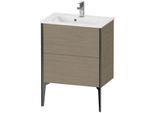 Duravit XViu Waschtisch-Unterschrank XV44880B235 61 x 59,4 x 39 cm, Eiche terra, 2 Auszüge, stehend, schwarz matt