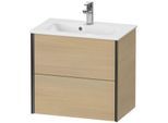 Duravit XViu Waschtisch-Unterschrank XV41780B271 61 x 56 x 39 cm, mediterrane eiche, 2 Schubkästen, wandhängend, schwarz matt