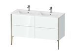 Duravit XViu Waschtisch-Unterschrank XV44850B185 128x48x59,4cm, 4 Auszüge, stehend, champagner matt, weiß hochglanz