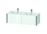 Duravit XViu Waschtisch-Unterschrank XV40290B285 128x48x40cm, 2 Auszüge, wandhängend, schwarz matt, weiß hochglanz