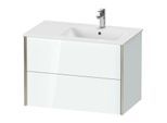 Duravit XViu Waschtisch-Unterschrank XV41590B185 81x48x56cm, 2 Schubkästen, Becken rechts, champagner matt, weiß hochglanz