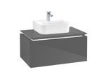 Villeroy & Boch Legato Waschtischunterschrank B733L0FP 80x38x50cm, mit LED-Beleuchtung, Glossy Grey
