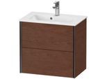Duravit XViu Waschtisch-Unterschrank XV41780B213 61 x 56 x 39 cm, amerikanischer nussbaum, 2 Schubkästen, wandhängend, schwarz matt