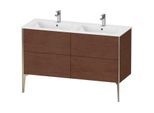 Duravit XViu Waschtisch-Unterschrank XV44850B113 128x48x59,4cm, 4 Auszüge, stehend, champagner matt, amerikanischer nussbaum