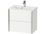 Duravit XViu Waschtisch-Unterschrank XV41780B118 61 x 56 x 39 cm, weiß matt, 2 Schubkästen, wandhängend, champagner matt