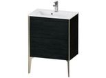 Duravit XViu Waschtisch-Unterschrank XV44880B116 61 x 59,4 x 39 cm, Eiche schwarz, 2 Auszüge, stehend, champagner matt