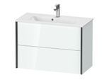 Duravit XViu Waschtisch-Unterschrank XV41790B285 81 x 56 x 39 cm, weiß hochglanz, 2 Schubkästen, wandhängend, schwarz matt
