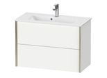 Duravit XViu Waschtisch-Unterschrank XV41790B118 81 x 56 x 39 cm, weiß matt, 2 Schubkästen, wandhängend, champagner matt