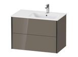 Duravit XViu Waschtisch-Unterschrank XV41590B289 81x48x56cm, 2 Schubkästen, Becken rechts, schwarz matt, flannel grey hochglanz