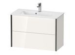 Duravit XViu Waschtisch-Unterschrank XV41790B222 81 x 56 x 39 cm, weiß hochglanz, 2 Schubkästen, wandhängend, schwarz matt