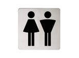 Keuco Türschild Plan 14971170000 Symbol Damen/Herren, Aluminium silber eloxiert