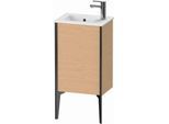 Duravit XViu Waschtisch-Unterschrank XV4480LB212 41x29x59,4cm, stehend, schwarz matt, Anschlag links, eiche gebürstet