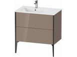 Duravit XViu Waschtisch-Unterschrank XV44860B286 81x48x59,4cm, 2 Auszüge, Becken links, schwarz matt, cappucino hochglanz