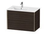 Duravit XViu Waschtisch-Unterschrank XV41580B169 81x48x56cm, 2 Schubkästen, Becken links, champagner matt, nussbaum gebürstet