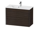 Duravit XViu Waschtisch-Unterschrank XV41790B269 81 x 56 x 39 cm, nussbaum gebürstet, 2 Schubkästen, wandhängend, schwarz matt