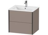 Duravit XViu Waschtisch-Unterschrank XV41250B243 61 x 56 x 48 cm, basalt matt, 2 Schubkästen, wandhängend, schwarz matt