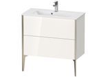 Duravit XViu Waschtisch-Unterschrank XV44890B122 81 x 59,4 x 39 cm, weiß hochglanz, 2 Auszüge, stehend, champagner matt