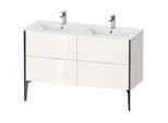 Duravit XViu Waschtisch-Unterschrank XV44850B222 128x48x59,4cm, 4 Auszüge, stehend, schwarz matt, weiß hochglanz