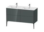 Duravit XViu Waschtisch-Unterschrank XV44850B238 128x48x59,4cm, 4 Auszüge, stehend, schwarz matt, dolomiti grey hochglanz