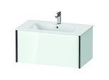 Duravit XViu Waschtisch-Unterschrank XV40260B285 81 x 40 x 48 cm, weiß hochglanz, 1 Auszug, wandhängend, schwarz matt