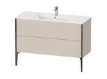 Duravit XViu Waschtisch-Unterschrank XV44840B291 121 x 59,4 x 48 cm, taupe matt, 2 Auszüge, stehend, schwarz matt