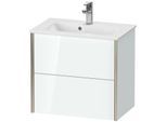Duravit XViu Waschtisch-Unterschrank XV41780B185 61 x 56 x 39 cm, weiß hochglanz, 2 Schubkästen, wandhängend, champagner matt