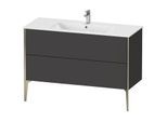 Duravit XViu Waschtisch-Unterschrank XV44840B180 121 x 59,4 x 48 cm, graphit supermatt, 2 Auszüge, stehend, champagner matt