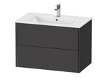Duravit XViu Waschtisch-Unterschrank XV41260B280 81 x 56 x 48 cm, graphit supermatt, 2 Schubkästen, wandhängend, schwarz matt