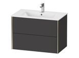 Duravit XViu Waschtisch-Unterschrank XV41260B180 81 x 56 x 48 cm, graphit supermatt, 2 Schubkästen, wandhängend, champagner matt