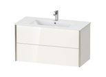 Duravit XViu Waschtisch-Unterschrank XV41270B122 101 x 56 x 48 cm, weiß hochglanz, 2 Schubkästen, wandhängend, champagner matt