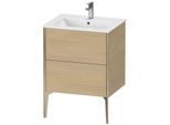 Duravit XViu Waschtisch-Unterschrank XV44810B171 61 x 59,4 x 48 cm, mediterrane eiche, 2 Auszüge, stehend, champagner matt