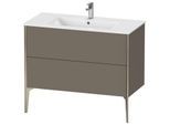 Duravit XViu Waschtisch-Unterschrank XV44830B190 101 x 59,4 x 48 cm, flannel grey seidenmatt, 2 Auszüge, stehend, champagner matt