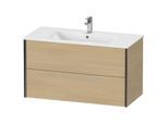 Duravit XViu Waschtisch-Unterschrank XV41270B271 101 x 56 x 48 cm, mediterrane eiche, 2 Schubkästen, wandhängend, schwarz matt