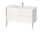 Duravit XViu Waschtisch-Unterschrank XV44840B122 121 x 59,4 x 48 cm, weiß hochglanz, 2 Auszüge, stehend, champagner matt