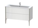Duravit XViu Waschtisch-Unterschrank XV44840B185 121 x 59,4 x 48 cm, weiß hochglanz, 2 Auszüge, stehend, champagner matt