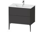 Duravit XViu Waschtisch-Unterschrank XV44820B280 81 x 59,4 x 48 cm, graphit supermatt, 2 Auszüge, stehend, schwarz matt