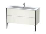 Duravit XViu Waschtisch-Unterschrank XV44840B222 121 x 59,4 x 48 cm, weiß hochglanz, 2 Auszüge, stehend, schwarz matt